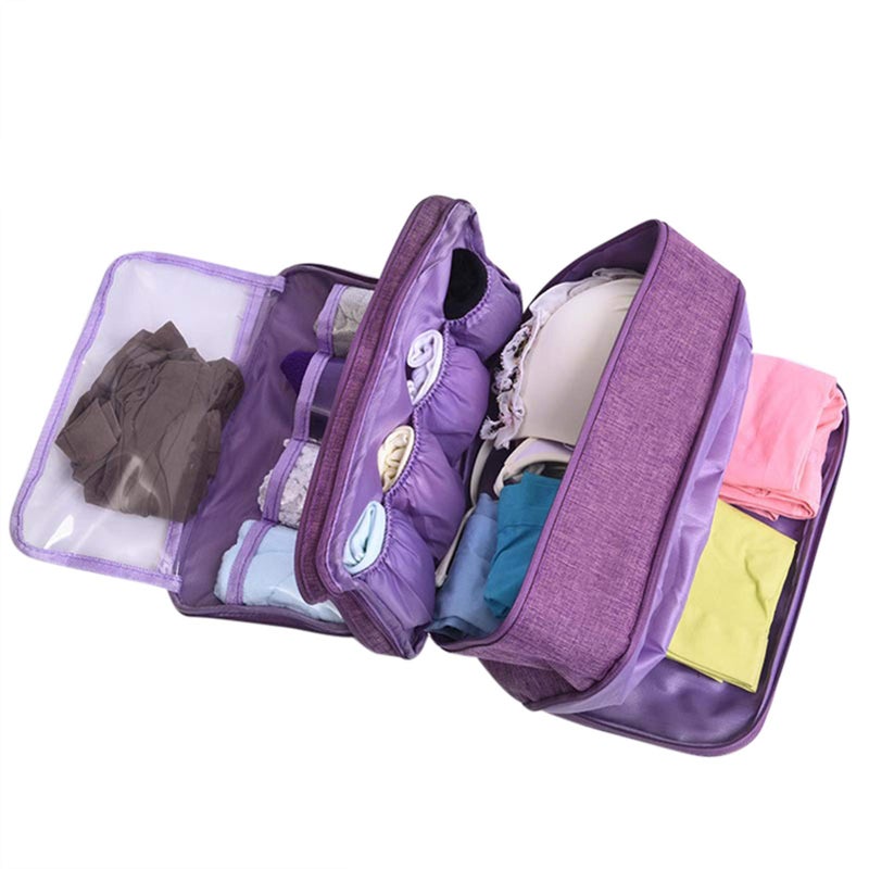 MINGSEECESS Portable Underwear Bra Storage Bag Waterproof Travel Organizers Multi-Layer Toiletry Packing Cube - Image 1